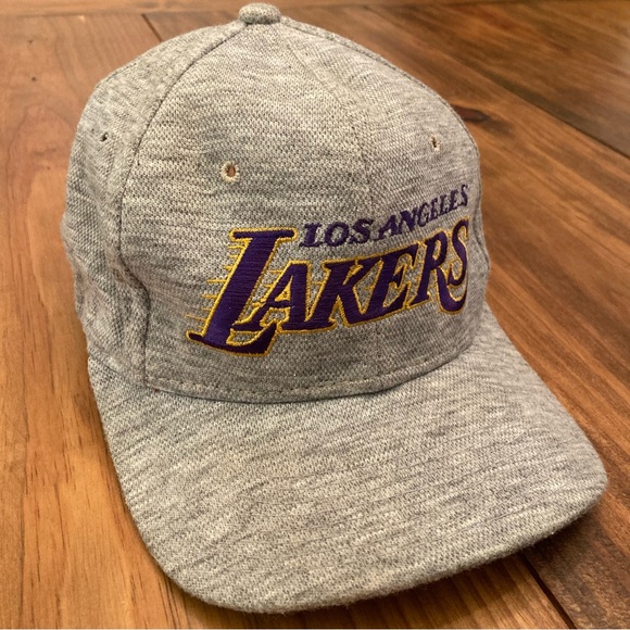 Vintage Los Angeles Lakers Sports Specialties Heather Script Motion Snapback Hat - Picture 4 of 12